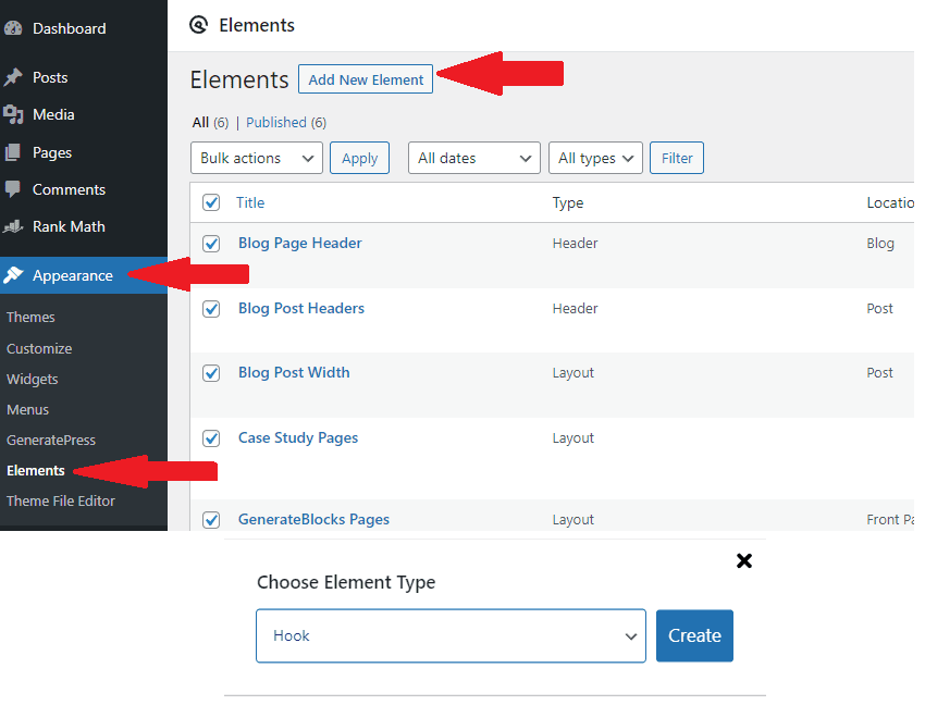 step 1 create a hook element