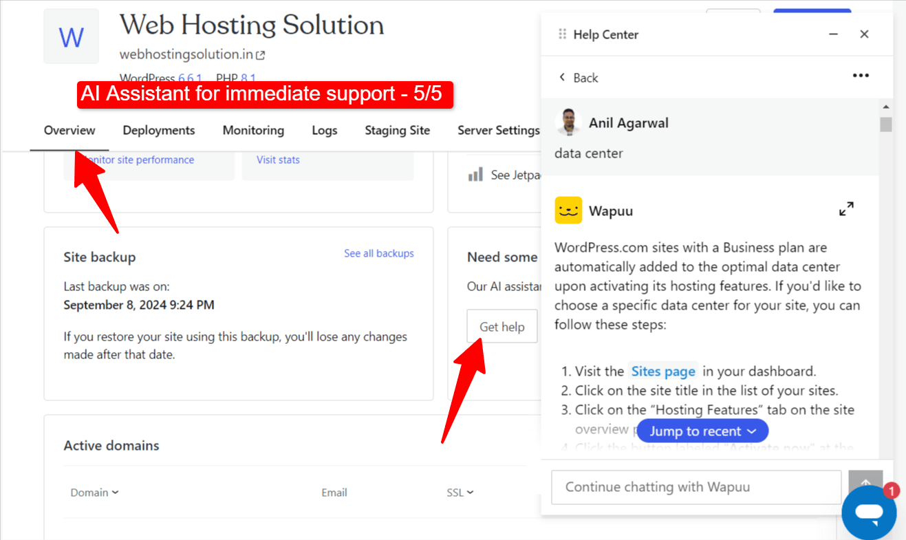 ai assistant available in wordpress.com