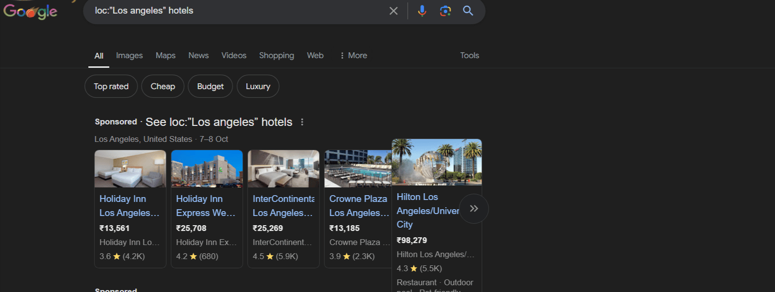 location search operator